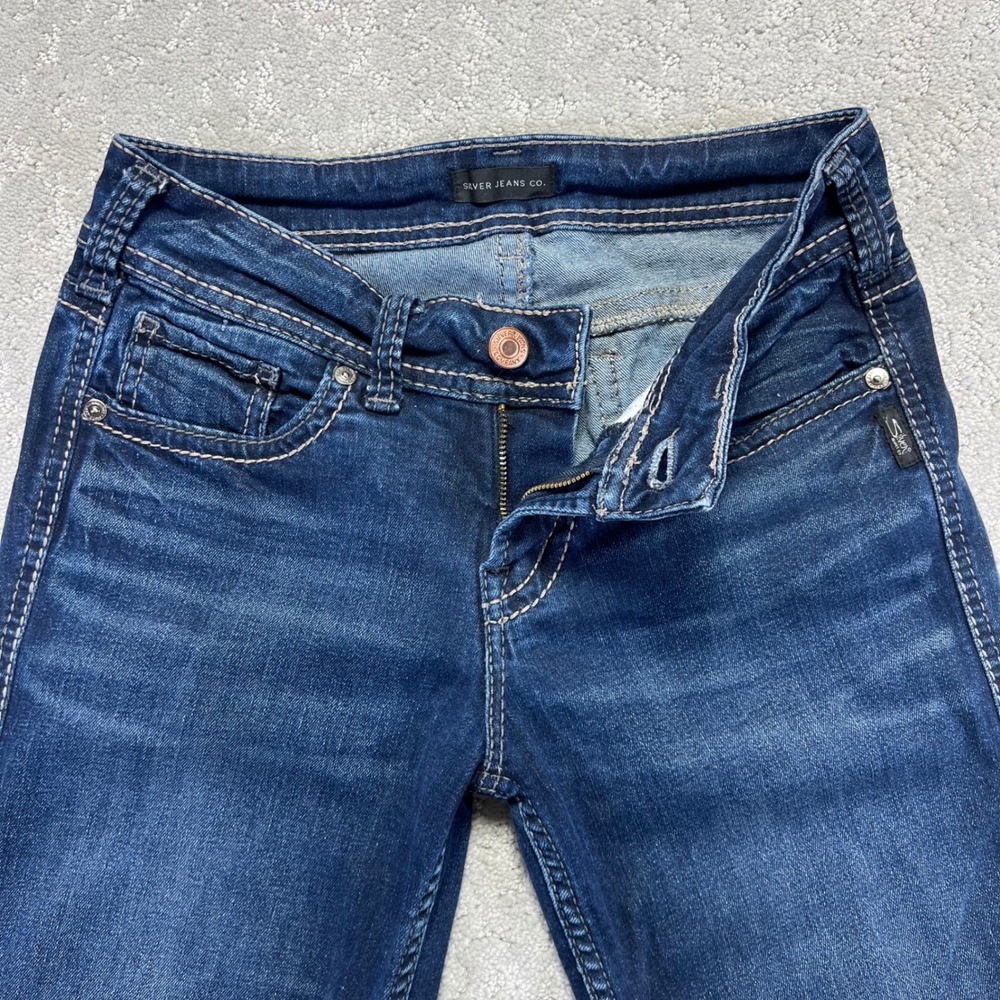 Silver Jeans Dark Blue Bootcut Jeans with Faded Detailing